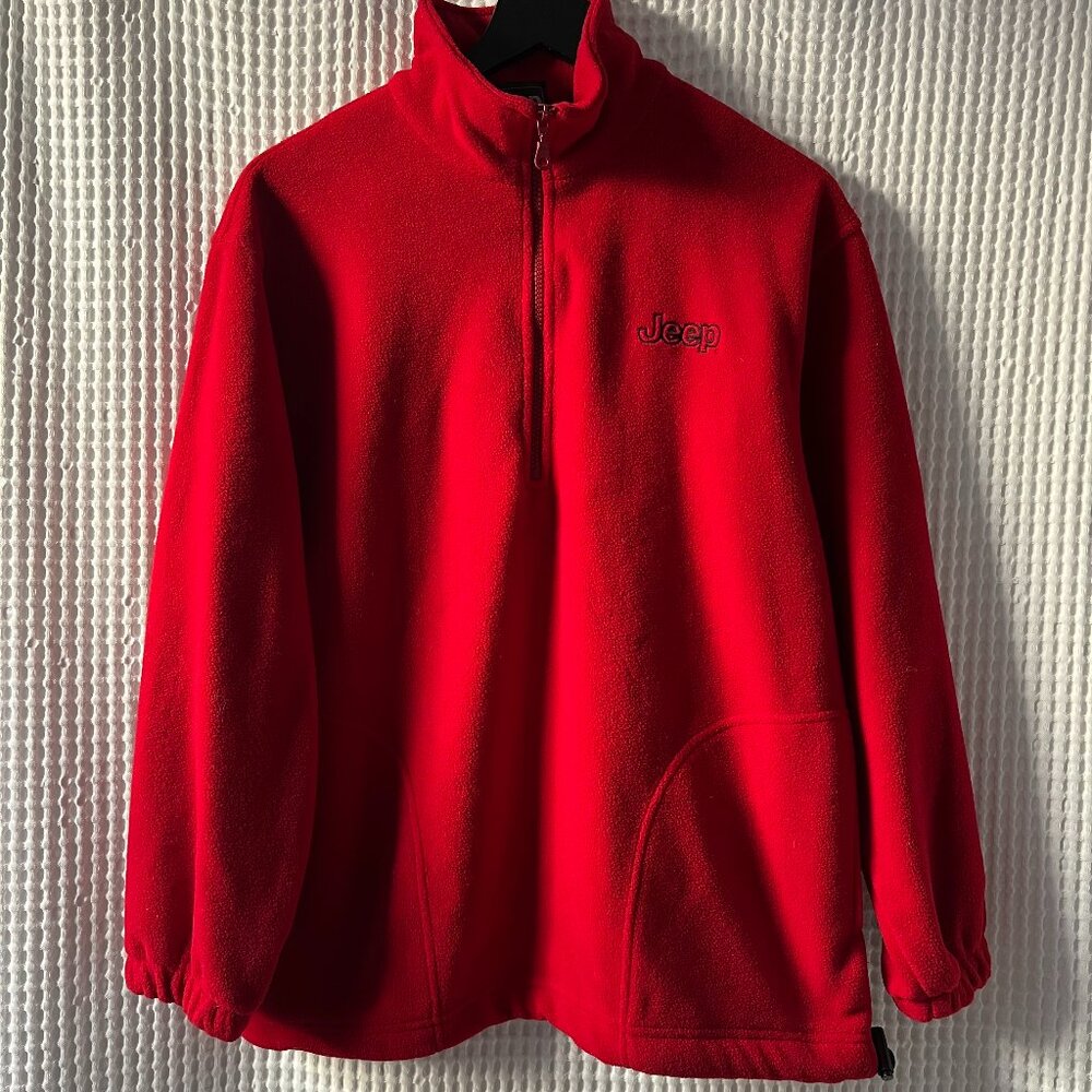 Jeep red quarter-zip fleece pullover